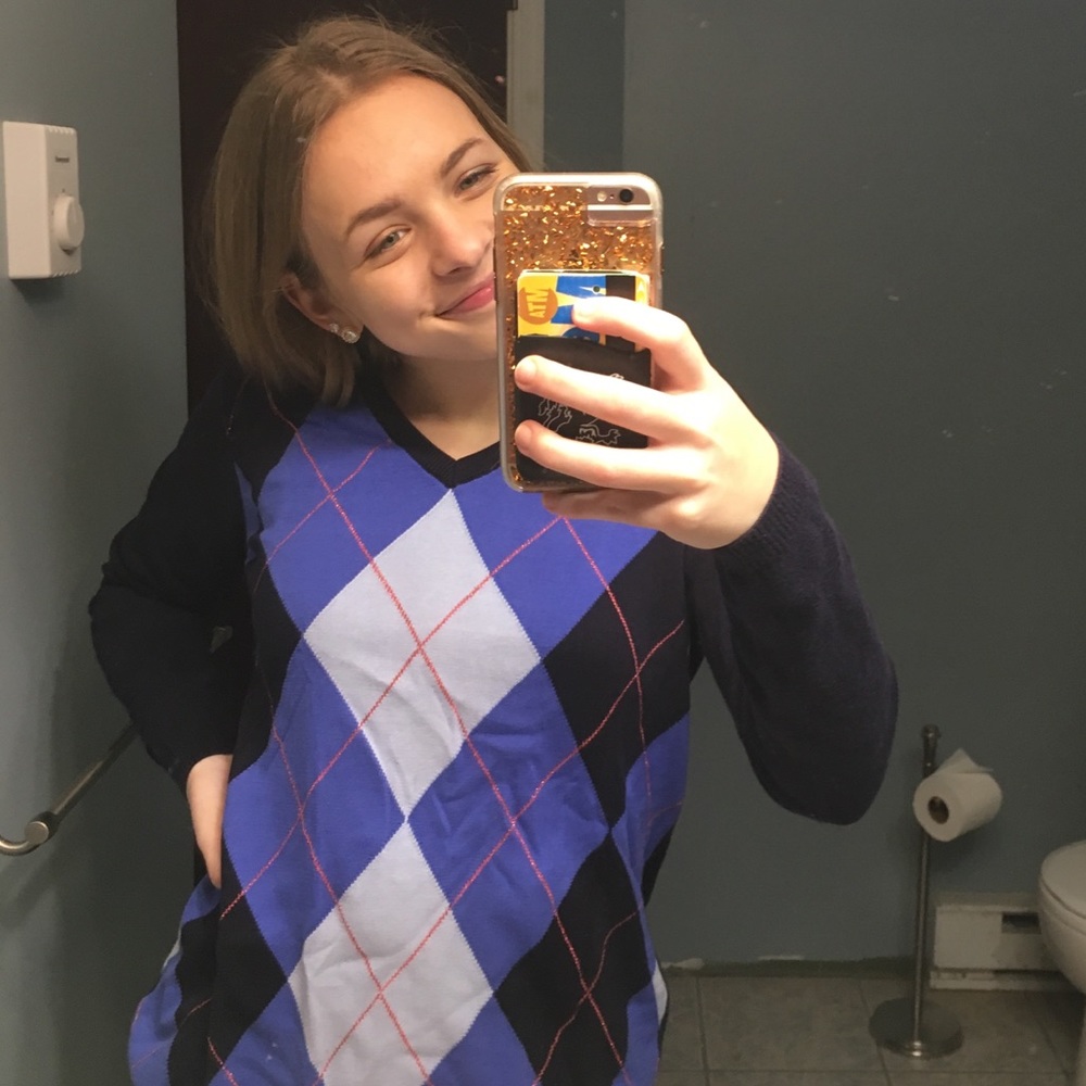 Black & Blue Argyle Sweater